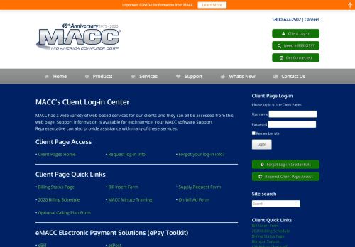 
                            4. MACC - Client Log-in