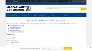
                            12. Macfarlane Generators Power Calculator