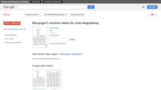 
                            7. Macgregor's variation tables for code telegraphing