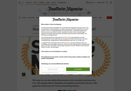 
                            8. Machen Sie mit beim FAS-Börsenspiel! - FAZ