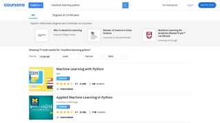 
                            6. Machine Learning Python Courses | Coursera