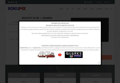 
                            4. MachTV Plus – Quarks Pro – RokuMX