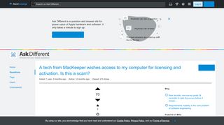 
                            11. macos - A tech from MacKeeper wishes access to my computer for ...