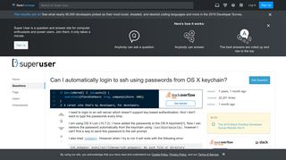 
                            6. macos - Can I automatically login to ssh using passwords from OS X ...