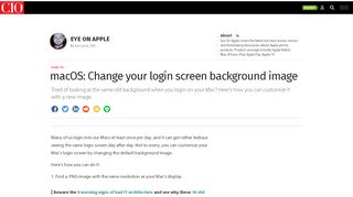 
                            10. macOS: Change your login screen background image | CIO