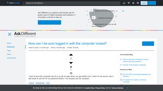 
                            6. macos - How can I be auto logged in with the computer locked ...