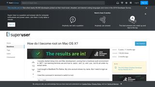
                            5. macos - How do I become root on Mac OS X? - Super User
