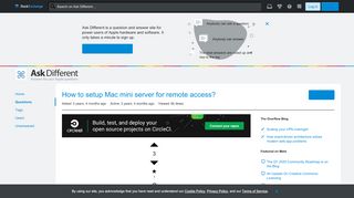 
                            3. macos - How to setup Mac mini server for remote access? - Ask ...