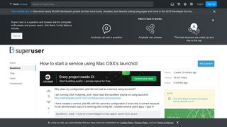 
                            6. macos - How to start a service using Mac OSX's launchctl - Super User