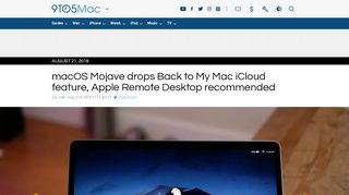 
                            6. macOS Mojave drops Back to My Mac iCloud feature, Apple Remote ...