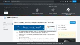 
                            3. macos - Safari stopped auto-filling saved password data, any 'fix ...