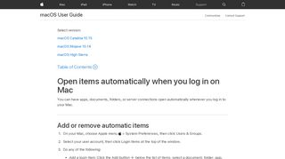 
                            1. macOS Sierra: Open items automatically when you log in