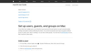 
                            4. macOS Sierra: Set up users, guests, and groups on your Mac