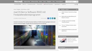 
                            3. macOS Sierra: Software-RAID mit Festplattendienstprogramm - Macwelt