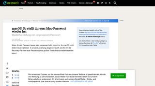 
                            6. macOS: So könnt ihr ein vergessenes Mac-Passwort wiederherstellen ...