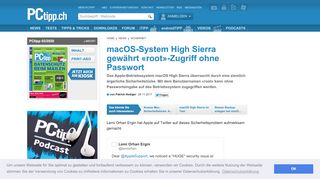 
                            9. macOS-System High Sierra gewährt «root»-Zugriff ohne Passwort ...