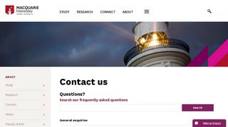 
                            11. Macquarie University – Contact Us - FAQ & Enquiries