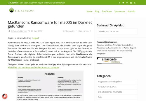 
                            8. MacRansom + MacSpy: Ransomware für macOS im Darknet gefunden