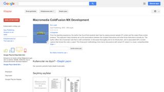 
                            7. Macromedia ColdFusion MX Development