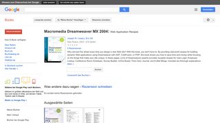 
                            9. Macromedia Dreamweaver MX 2004: Web Application Recipes