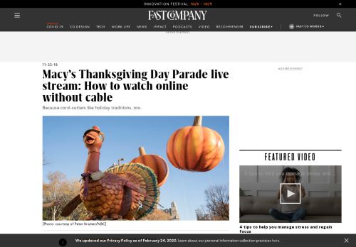 
                            1. Macy's Thanksgiving Day Parade 2018 live stream: How to watch ...