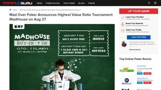 
                            10. Mad Over Poker Announces Highest Value Ratio Tournament ...