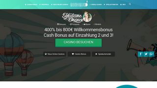 
                            9. Madame Chance Casino - Hol dir bis zu 800€ Casino Bonus + ...