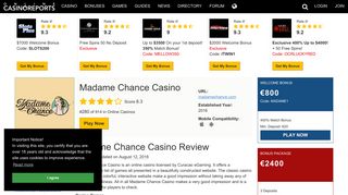 
                            5. Madame Chance Casino - Review | Online Casino Reports