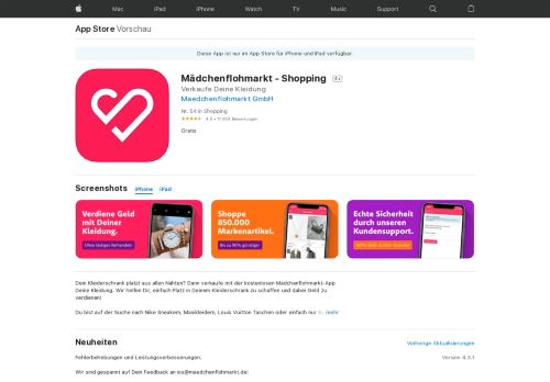 
                            10. Mädchenflohmarkt - Shopping im App Store - iTunes - Apple