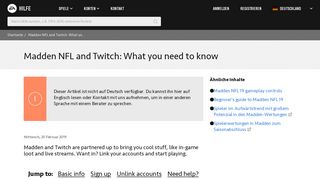 
                            8. Madden NFL and Twitch: What you need to know - EA Help