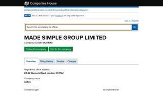 
                            6. MADE SIMPLE GROUP LIMITED - Overview (free company ...