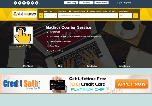 
                            11. Madhur Courier Service|Jaipur|SC Road|Contact Details|DialMeNow