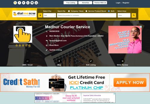 
                            13. Madhur Courier Service|Pali|Sumerpur|Contact Details|DialMeNow