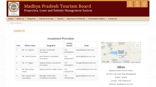 
                            9. Madhya Pradesh Tourism Board : ContactUs - MP Tourism Board