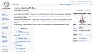 
                            4. Madras Christian College - Wikipedia