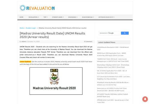 
                            11. [Madras University Result Date] UNOM Results 2019 April ...
