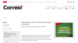 
                            1. Madre de Deus oferece internet gratuita para a população - Jornal ...
