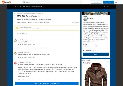 
                            11. MAG 322 Default Password : IPTV - Reddit
