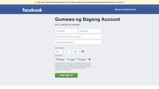 
                            7. Mag-sign Up para sa Facebook | Facebook