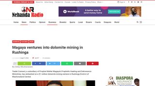 
                            8. Magaya ventures into dolomite mining in Rushinga – Nehanda Radio