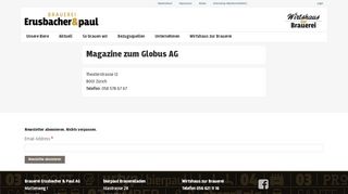 
                            10. Magazine zum Globus AG | Brauerei Erusbacher & Paul AG - Bier Paul