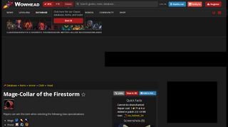
                            3. Mage-Collar of the Firestorm - Item - World of Warcraft - Wowhead