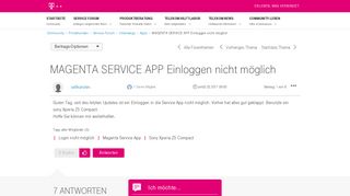
                            1. MAGENTA SERVICE APP Einloggen nicht möglich - Telekom hilft ...