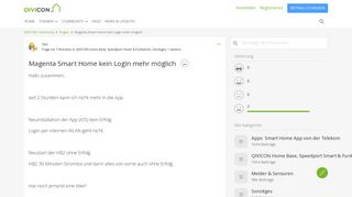 
                            4. Magenta Smart Home kein LogIn mehr möglich | QIVICON