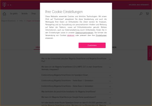 
                            8. Magenta SmartHome FAQ | Telekom