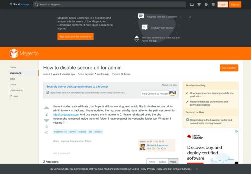 
                            4. magento 1.8 - How to disable secure url for admin - Magento Stack ...