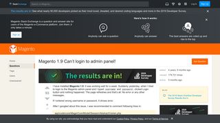
                            3. Magento 1.9 Can't login to admin panel! - Magento Stack Exchange