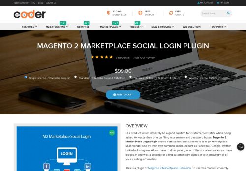 
                            7. Magento 2 Marketplace Social Login | Social Connect - LandOfCoder