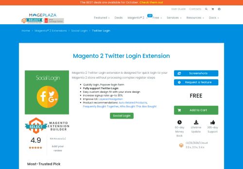 
                            9. Magento 2 Twitter Login Extension FREE – Mageplaza
