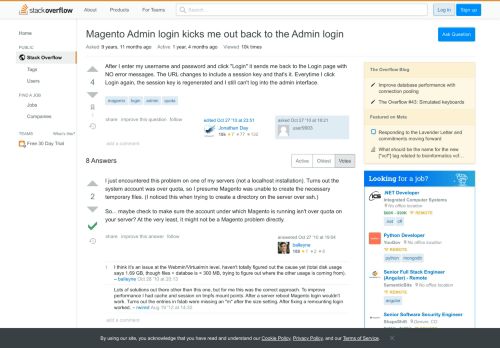 
                            11. Magento Admin login kicks me out back to the Admin login - Stack ...